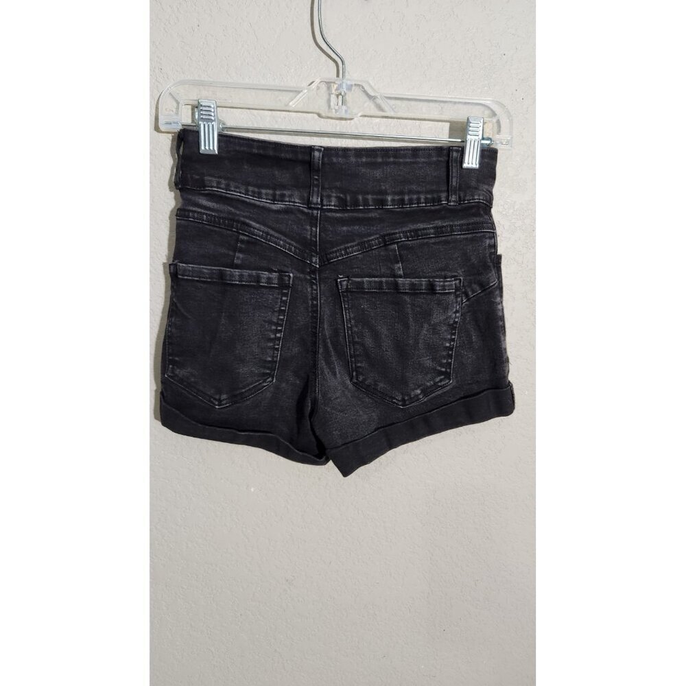 Forever 21 High Waisted Denim Shorts Womens Small Cuffed Stretch Casual Summer